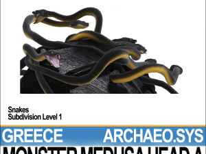 ancient greek monster medusa head a Modèle 3D