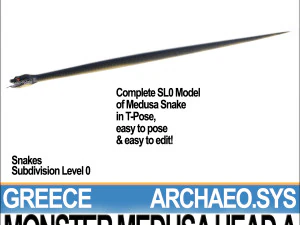 monstro grego antigo medusa cabe&ccedil;a a Modelo 3D
