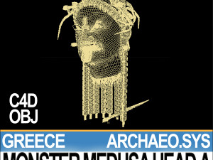ancient greek monster medusa head a Modèle 3D