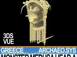 ancient greek monster medusa head a Modèle 3D