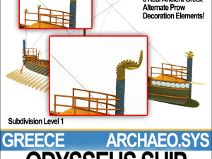 greek homeric odysseus ship Model 3D