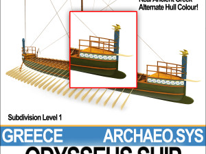 greek homeric odysseus ship Model 3D