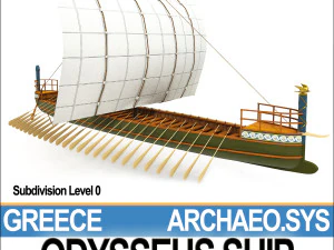 greek homeric odysseus ship 3D Model