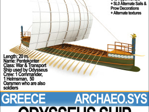 greek homeric odysseus ship Model 3D