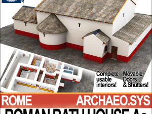 rumah pemandian Romawi aa Model 3D