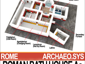roman bath house aa 3D Модель