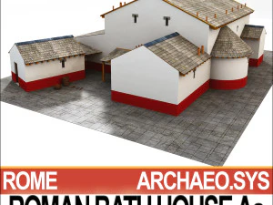 roman bath house aa 3D Model