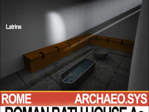 roman bath house aa 3D Model