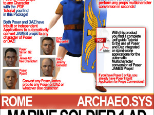 roman marine soldier 1 ad with poser daz props 3D 模型
