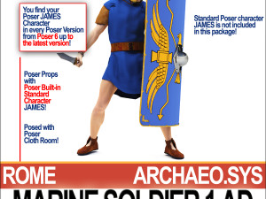 roman marine soldier 1 ad with poser daz props 3D 模型