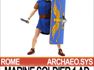 roman marine soldier 1 ad with poser daz props 3D Model