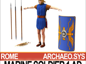 roman marine soldier 1 ad with poser daz props 3D 模型