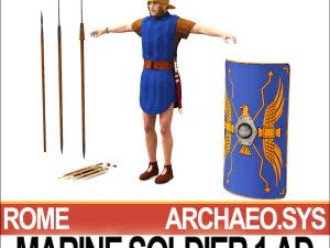 roman marine soldier 1 ad with poser daz props 3D Model