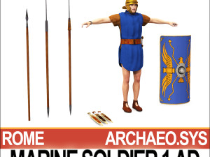 roman marine soldier 1 ad with poser daz props 3D 模型