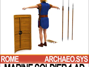 roman marine soldier 1 ad with poser daz props 3D Model