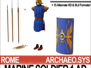 roman marine soldier 1 ad with poser daz props 3D 模型