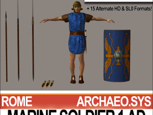 roman marine soldier 1 ad with poser daz props 3D 模型