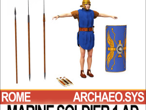 roman marine soldier 1 ad with poser daz props 3D 模型