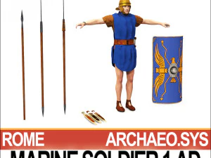 roman marine soldier 1 ad with poser daz props 3D Model