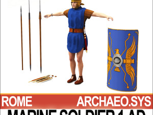 roman marine soldier 1 ad with poser daz props 3D 模型