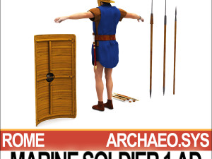 roman marine soldier 1 ad with poser daz props 3D 模型
