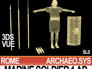 roman marine soldier 1 ad with poser daz props 3D 模型