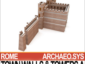 ancient roman town walls and towers a 3D Model
