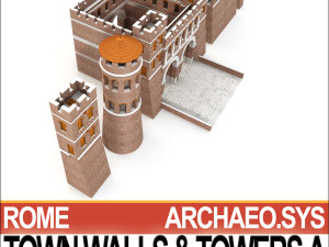 ancient roman town walls and towers a 3D Model