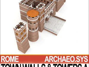 ancient roman town walls and towers a 3D Model