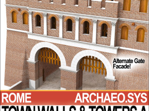 ancient roman town walls and towers a 3D Model