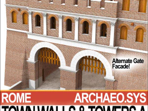 ancient roman town walls and towers a 3D Model