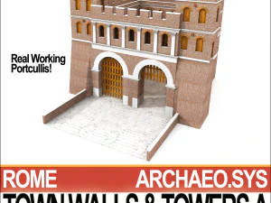ancient roman town walls and towers a 3D Model