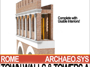 ancient roman town walls and towers a 3D Model