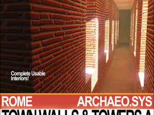 ancient roman town walls and towers a 3D Model