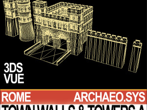 ancient roman town walls and towers a 3D Model