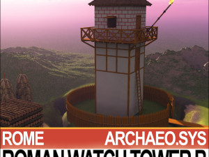 roman watch tower b 3D 模型