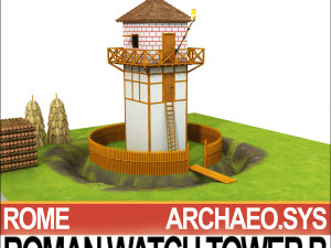 roman watch tower b 3D 模型