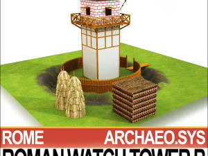 roman watch tower b 3D 模型