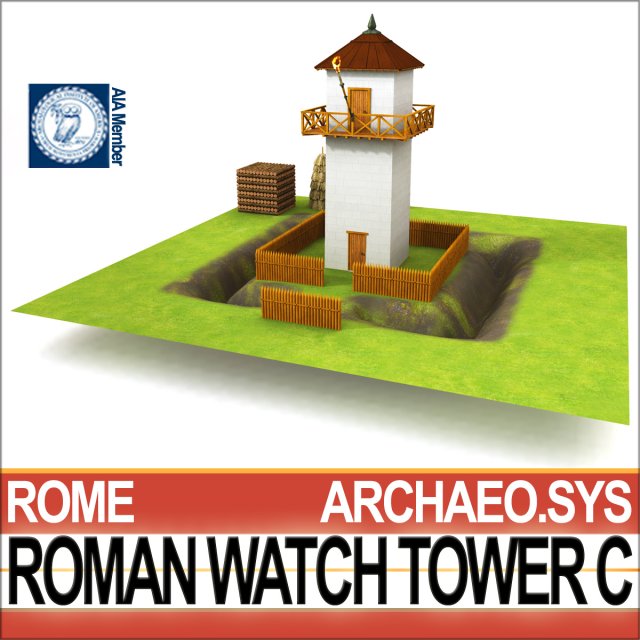 roman watch tower c Modelo 3D .c4d .max .obj .3ds .fbx .stl .blend 
