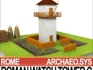 torre de vigia romana c Modelo 3D
