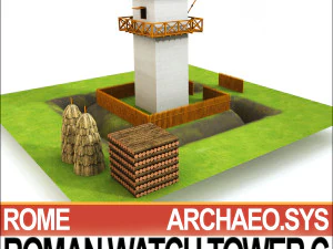 torre de vigia romana c Modelo 3D