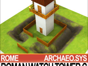 torre de vigia romana c Modelo 3D