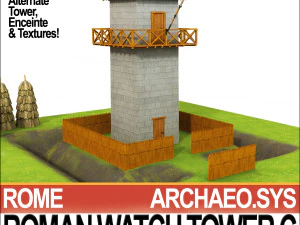 torre de vigia romana c Modelo 3D