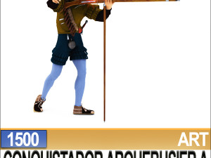 conquistador arquebusier props poser daz a 1500 3D Model