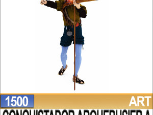 conquistador arquebusier props poser daz a 1500 3D Model
