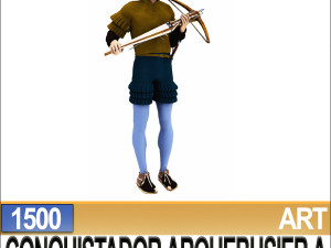 conquistador arquebusier props poser daz a 1500 3D Model