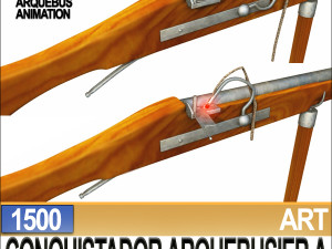 conquistador arquebusier props poser daz a 1500 3D Model