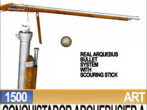 conquistador arquebusier props poser daz a 1500 3D Model