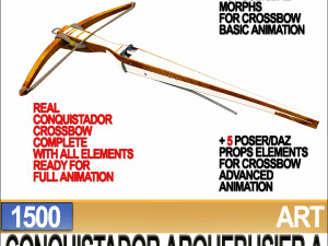 conquistador arquebusier props poser daz a 1500 3D Model