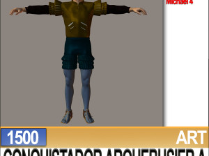 conquistador arquebusier props poser daz a 1500 3D Model